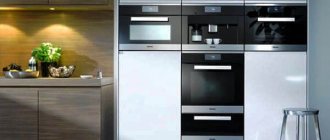 Фото кухни с несколькими встроенными духовыми шкафами