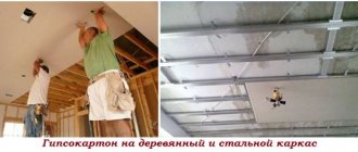 Drywall on wood and steel frame
