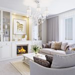 Living room interior in neoclassical style