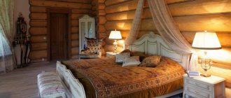 bedroom interior in a timber house