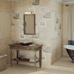 Керамическая отделка стен в ванной загородного дома