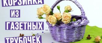 DIY basket made from newspaper tubes. Master class for beginners with step-by-step photos