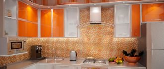 Оранжево-белая кухня