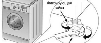 Причины вибрации машины автомат - не отрегулированные ножки