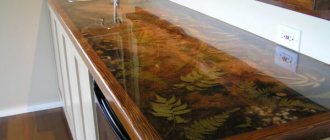 Применение компаунда для заливки столешницы