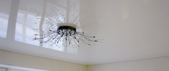 An example of using a white stretch ceiling in apartment decoration