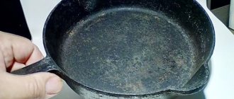 Old cast iron frying pan