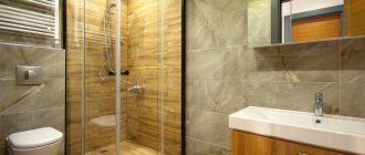 стильная душевая кабина без поддона