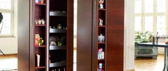 Options for pencil case cabinets in the kitchen, selection criteria