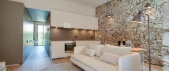 Stone interior decoration in different rooms